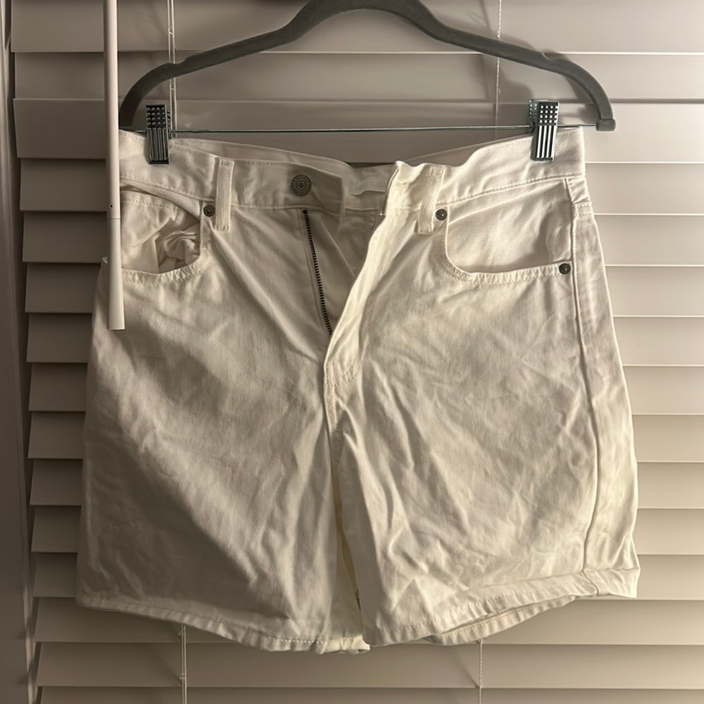 White denim shorts